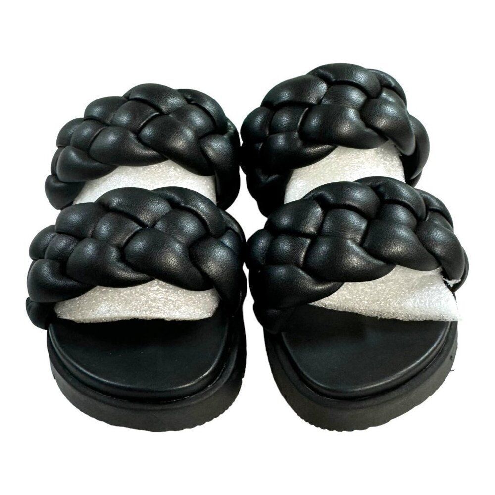 Soda Women's PopUp Black PU Braided Sandals Size 6 Slip On Flip Flop Shoes NEW - Picture 2 of 11